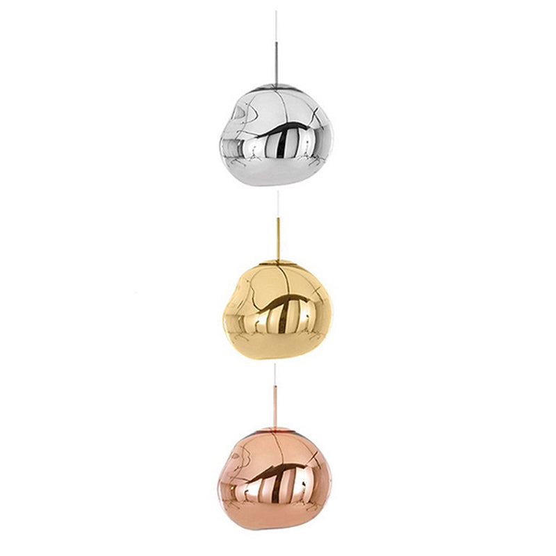 Glass Pendant Light Fixture for Dining Room & Kitchen – Modern Metal Hanging Lamp in Gold, Silver & Red – E26 Socket for LED & | Thomler