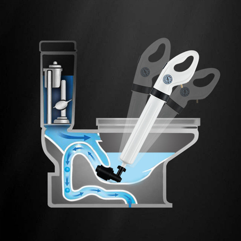 Pneumatic Drain Blaster Tool with Multiple Attachments for Toilets, Sinks & Tubs – Air-Powered Unclogger Kit for Home Plumbing Maintenance | Thomler