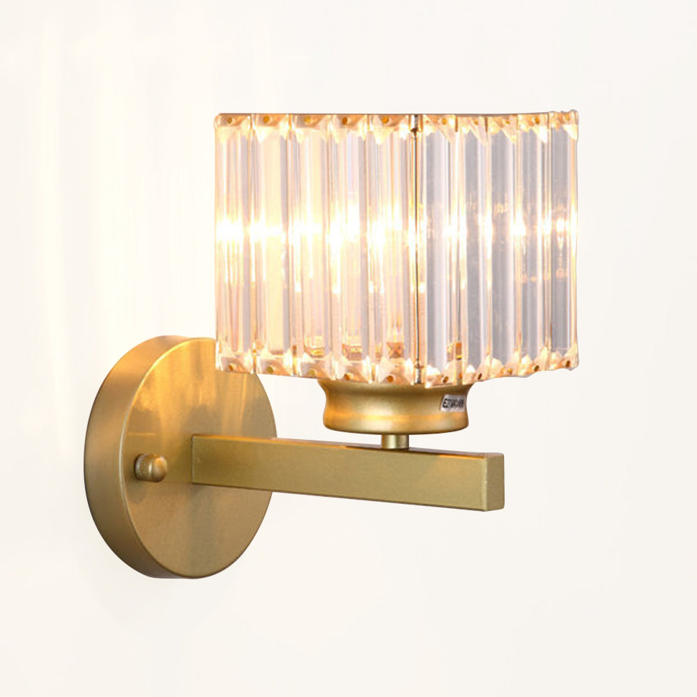 Wall Lamp Glass Metal 24.0 cm Black Bedroom Hallway Living Room Accent Lighting Fixture | Thomler