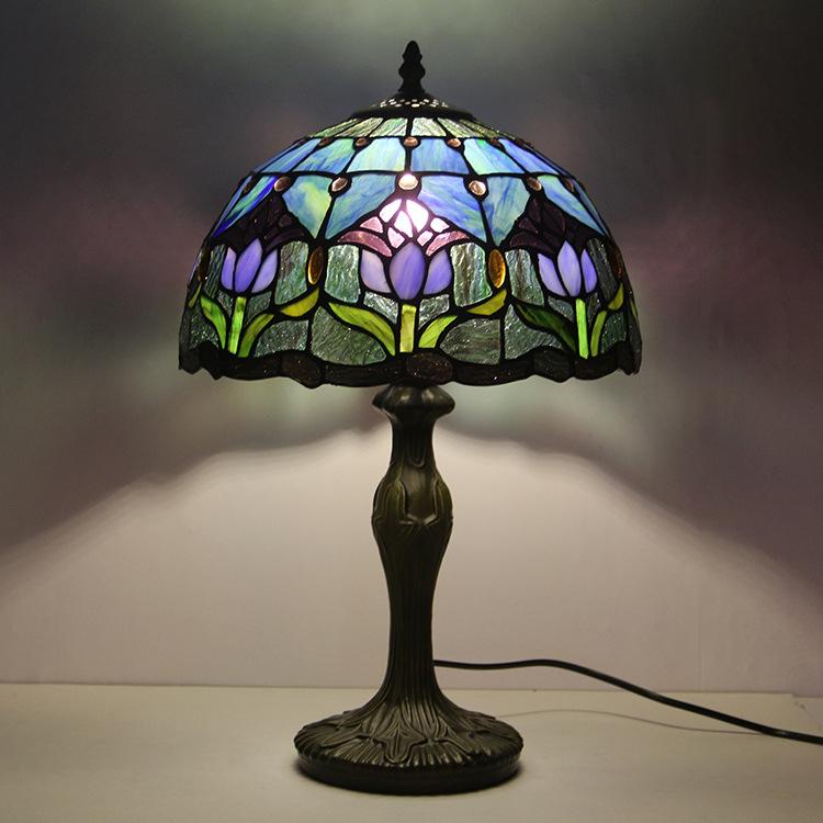 Tiffany Tafellamp Buntglas Klassiek 45cm E26 Glas Metaal Woonkamer | Sansoti