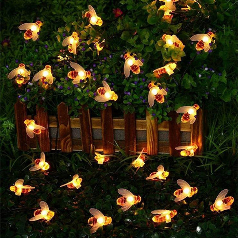 Solar Honeybee String Lights Outdoor Art Deco Multi-Color LED Garden Patio Decorative Light Strand Weatherproof for Yard Deck Fence Party | Thomler