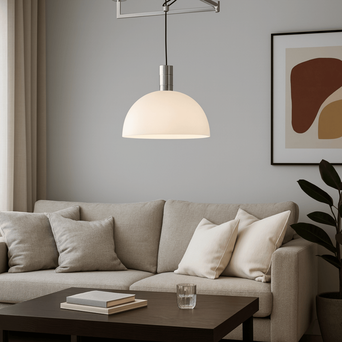 Articulating Chrome Pendant with Retractable Arm – Island & Studio Light | Thomler