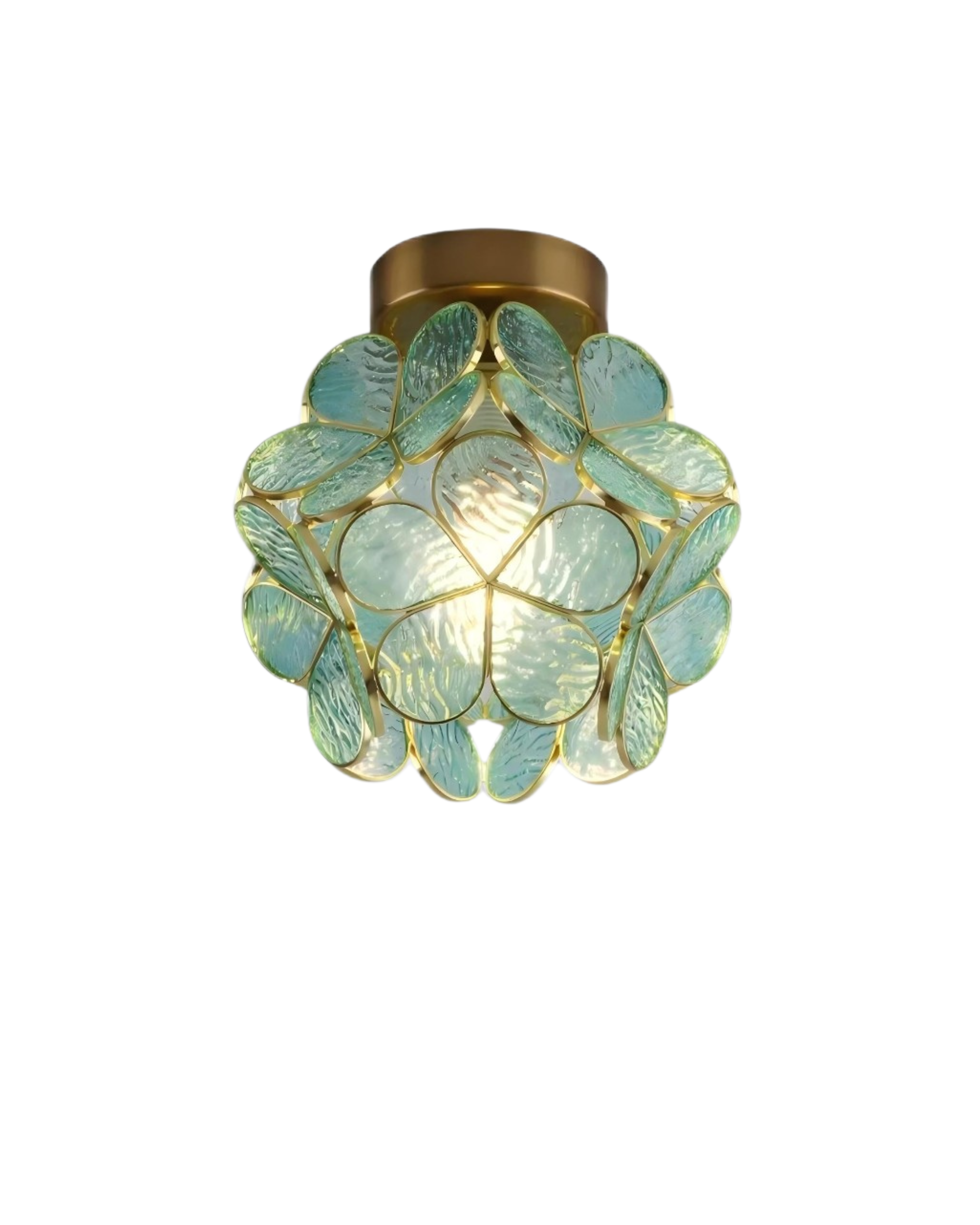 Ceiling Lamp Acrylic 20.0 cm (7.9") Gold Hallway Bedroom LED Floral Flush Mount Light Fixture | Thomler