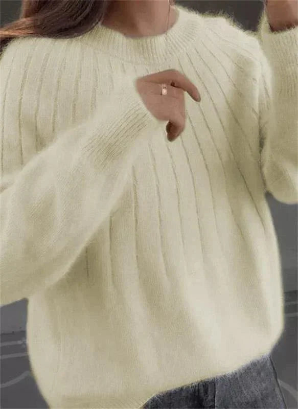 Luxe Cashmere Knit Sweater for Women – Soft Pullover Top for Fall & Winter, Versatile Everyday Layering Piece | Thomler