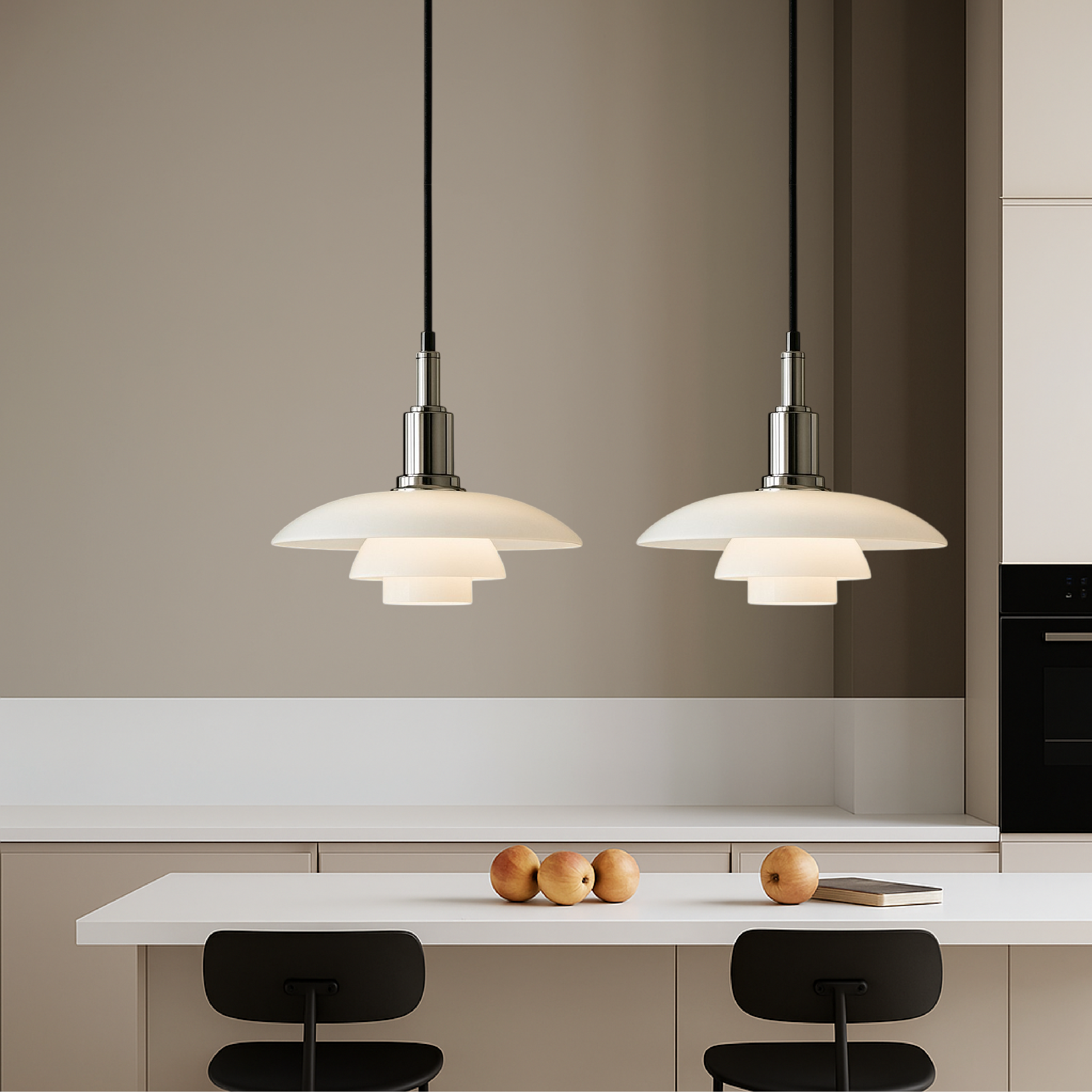 Pendant Light Glass Metal 28.0 cm Dome Gold Dining Room Kitchen Island Adjustable 2-3 Heads | Thomler