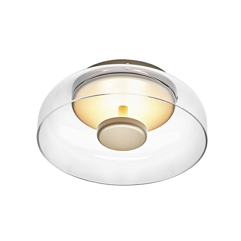 Glass Bowl Ceiling Light Fixture – 9-Inch Round Surface-Mount LED Dome for Hallways, Entryways & Bedrooms – Soft Ambient Lighting – Modern | Thomler