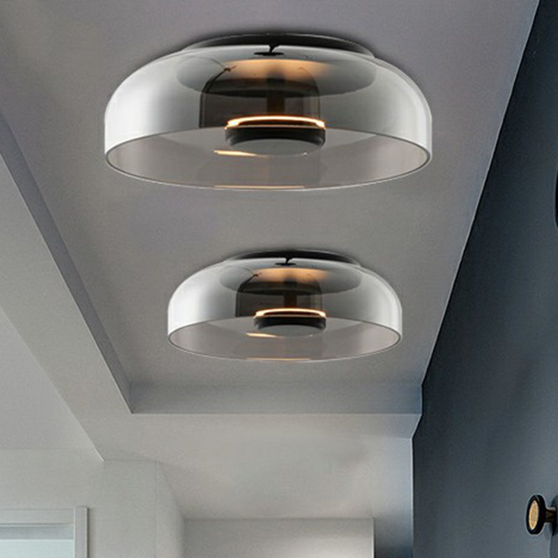 Glass Bowl Ceiling Light Fixture – 9-Inch Round Surface-Mount LED Dome for Hallways, Entryways & Bedrooms – Soft Ambient Lighting – Modern | Thomler
