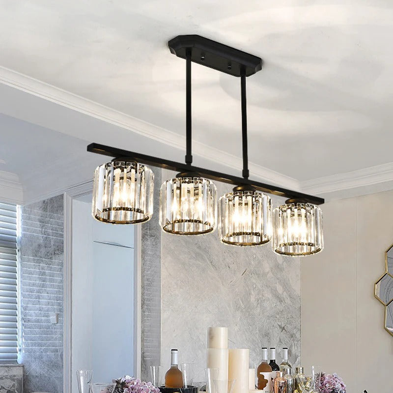 Pendant Light Glass 80.0 cm Black Adjustable Kitchen Island Dining Room Hanging Ceiling Lamp E27 Modern Scandinavian | Thomler
