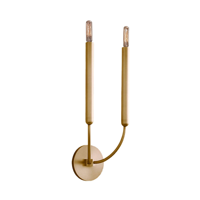 Industrial Tube Wall Sconce Metal Fixture with Exposed Bulb Design for Hallway, Dining Room & Bedroom | Single or Double Light | Thomler