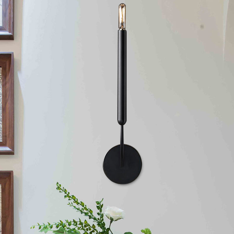 Industrial Tube Wall Sconce Metal Fixture with Exposed Bulb Design for Hallway, Dining Room & Bedroom | Single or Double Light | Thomler