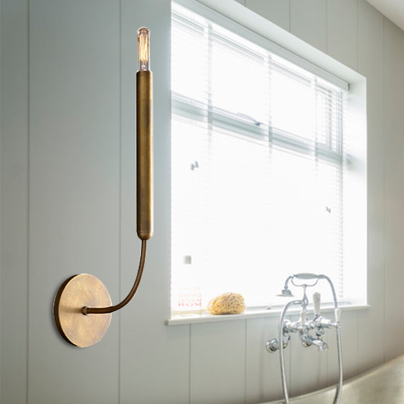 Industrial Tube Wall Sconce Metal Fixture with Exposed Bulb Design for Hallway, Dining Room & Bedroom | Single or Double Light | Thomler