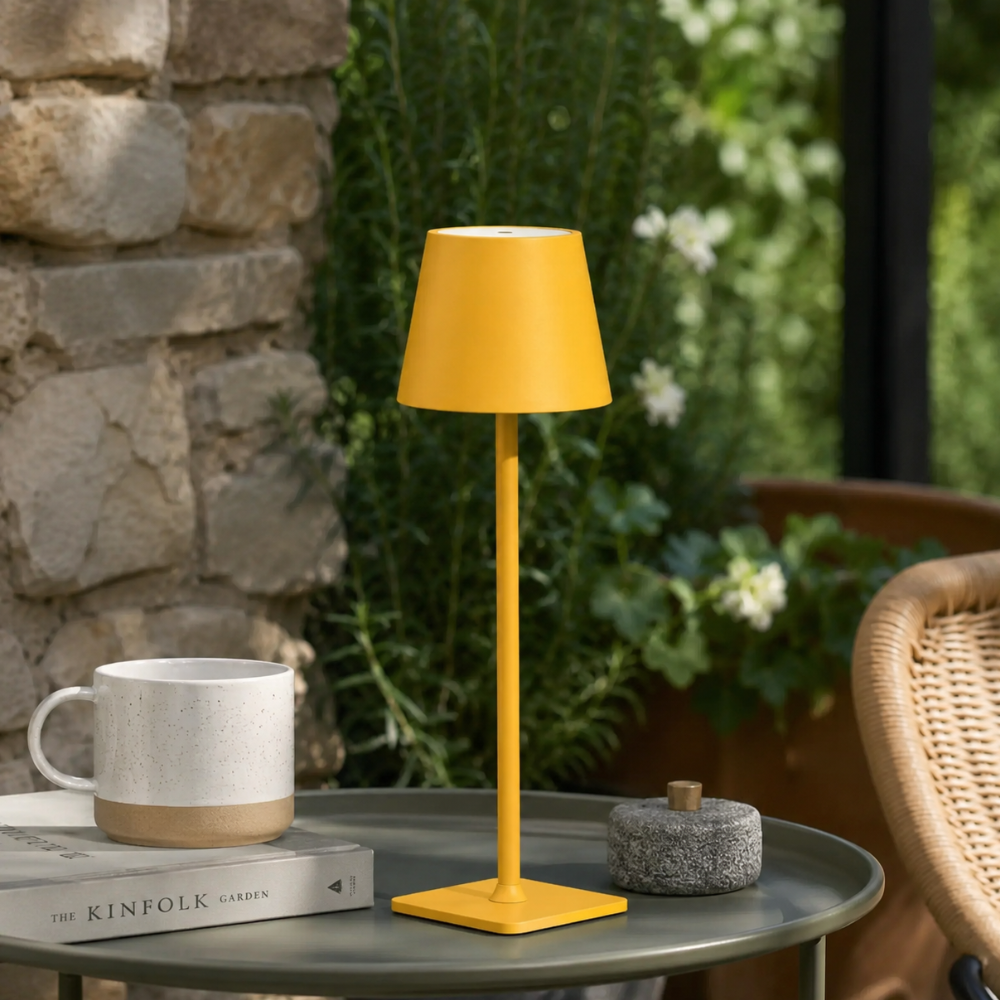 Cordless Touch Dimmable LED Metal Accent Lamp for Indoor & Patio Use – Rechargeable Portable Light | Thomler