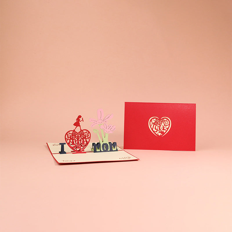 Popup Flower Greeting Card with 3D Laser-Cut Design for Mom, Grandma & Special Occasions | Thomler