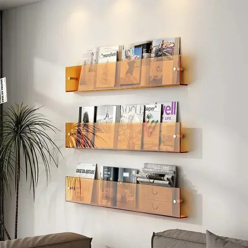 Wall Shelf PVC 80.0 cm 31.5" Floating Magazine Storage Living Room Office Book Display Rack Organiser | Thomler