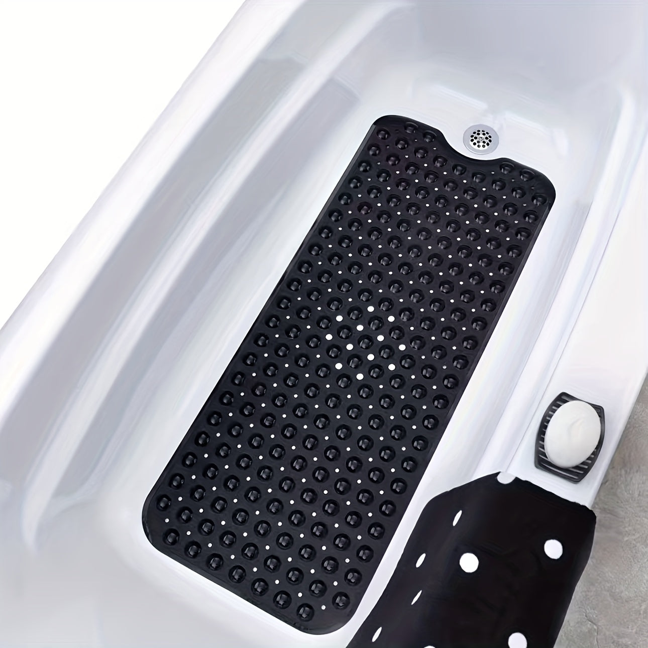 Bath Mat PVC 101.0 cm Grey Non Slip Bathtub Walk In Shower Safety Mat With Suction Cups | Thomler