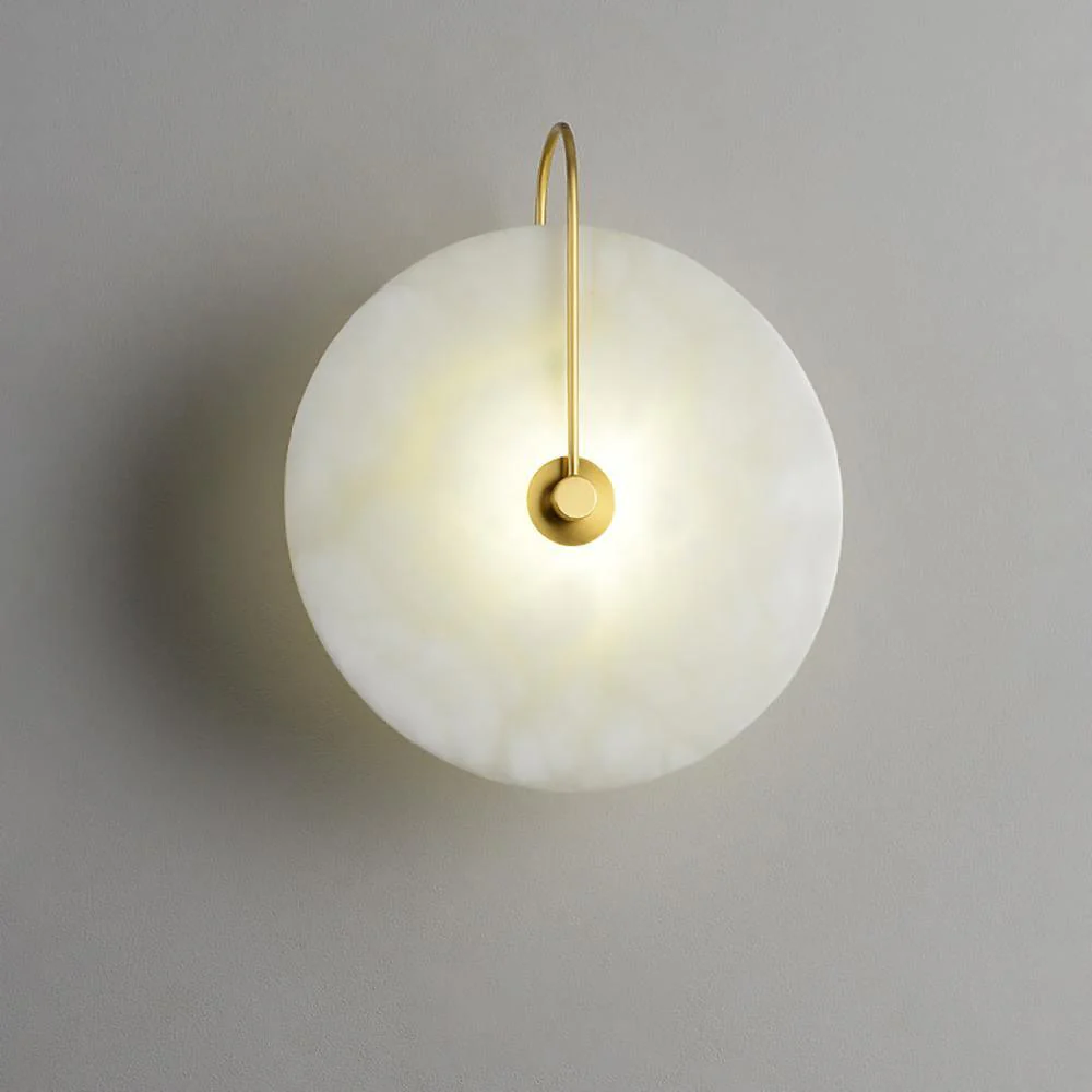 Wall Lamp Alabaster Disc 30.0 cm Gold Living Room Bedroom LED Sconce Luxury Ambient Wall Lighting | Thomler
