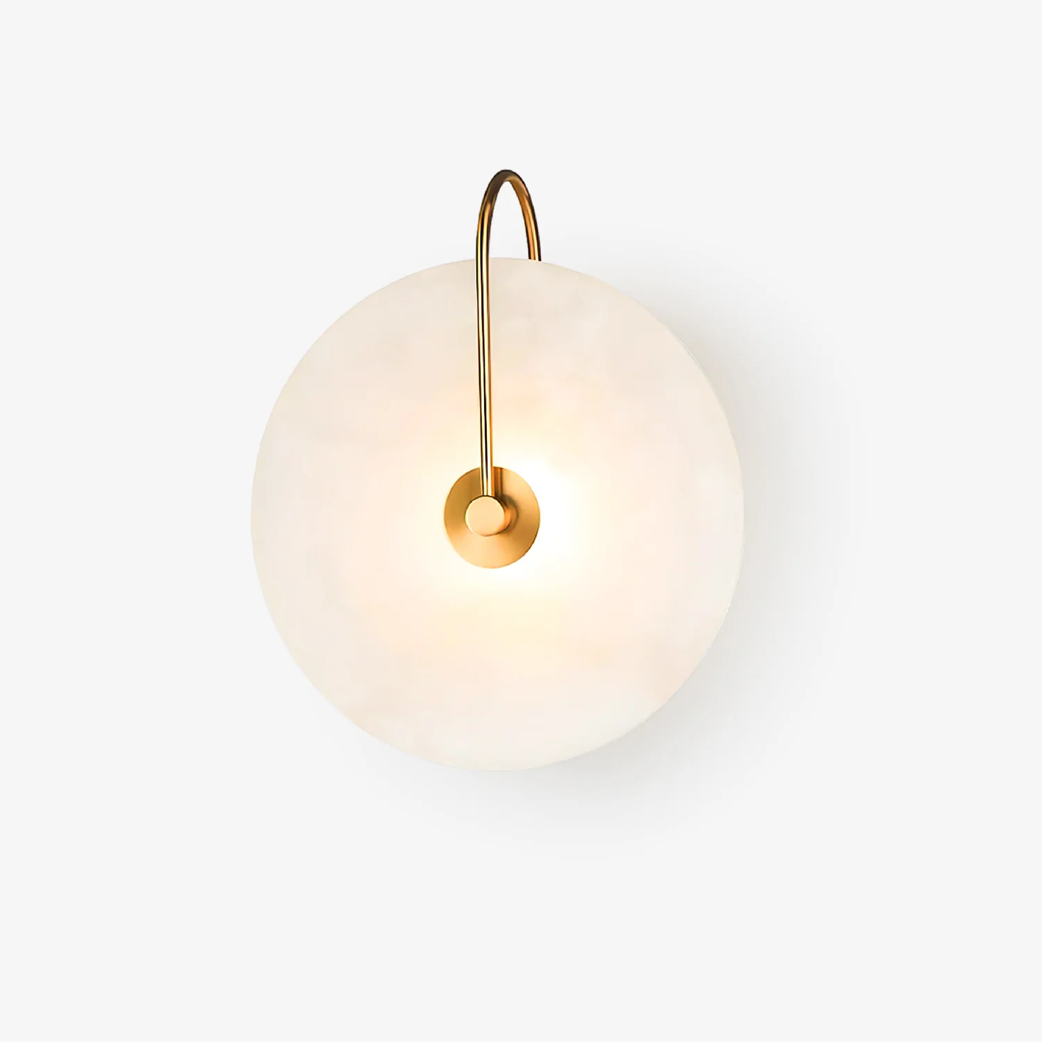 Wall Lamp Alabaster Disc 30.0 cm Gold Living Room Bedroom LED Sconce Luxury Ambient Wall Lighting | Thomler