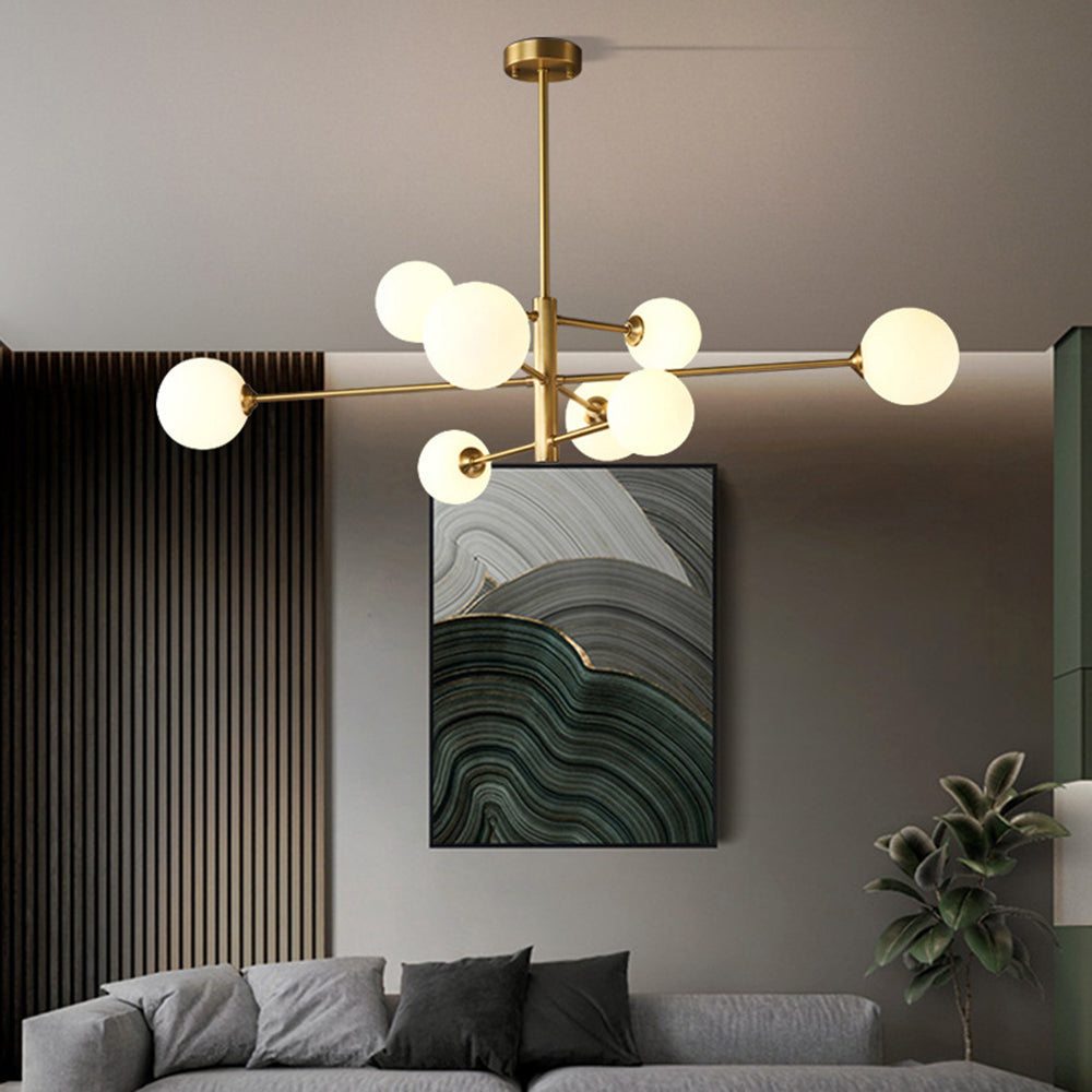 Bubble Glass Pendant Light with Metal Frame for Living Room & Bedroom – Modern Multi-Globe Chandelier for Dining Room & Entryway | Thomler