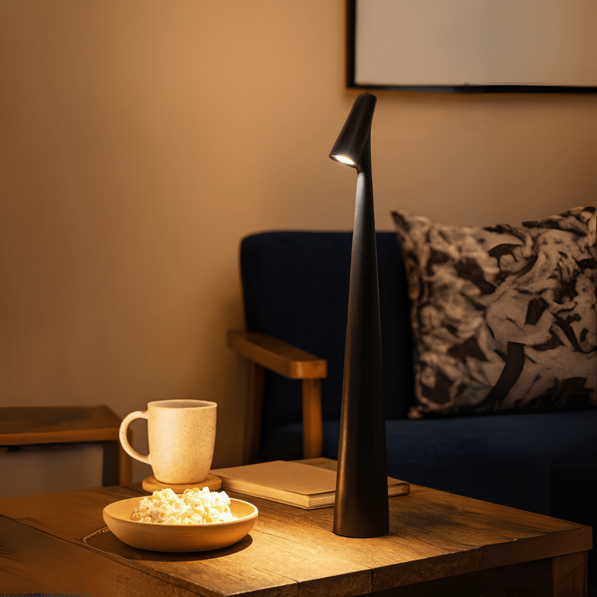 Table Lamp Metal 5.5 in x 17.7 in Cordless Warm White Light Indoor Outdoor Decorative Ambient Lighting | Thomler