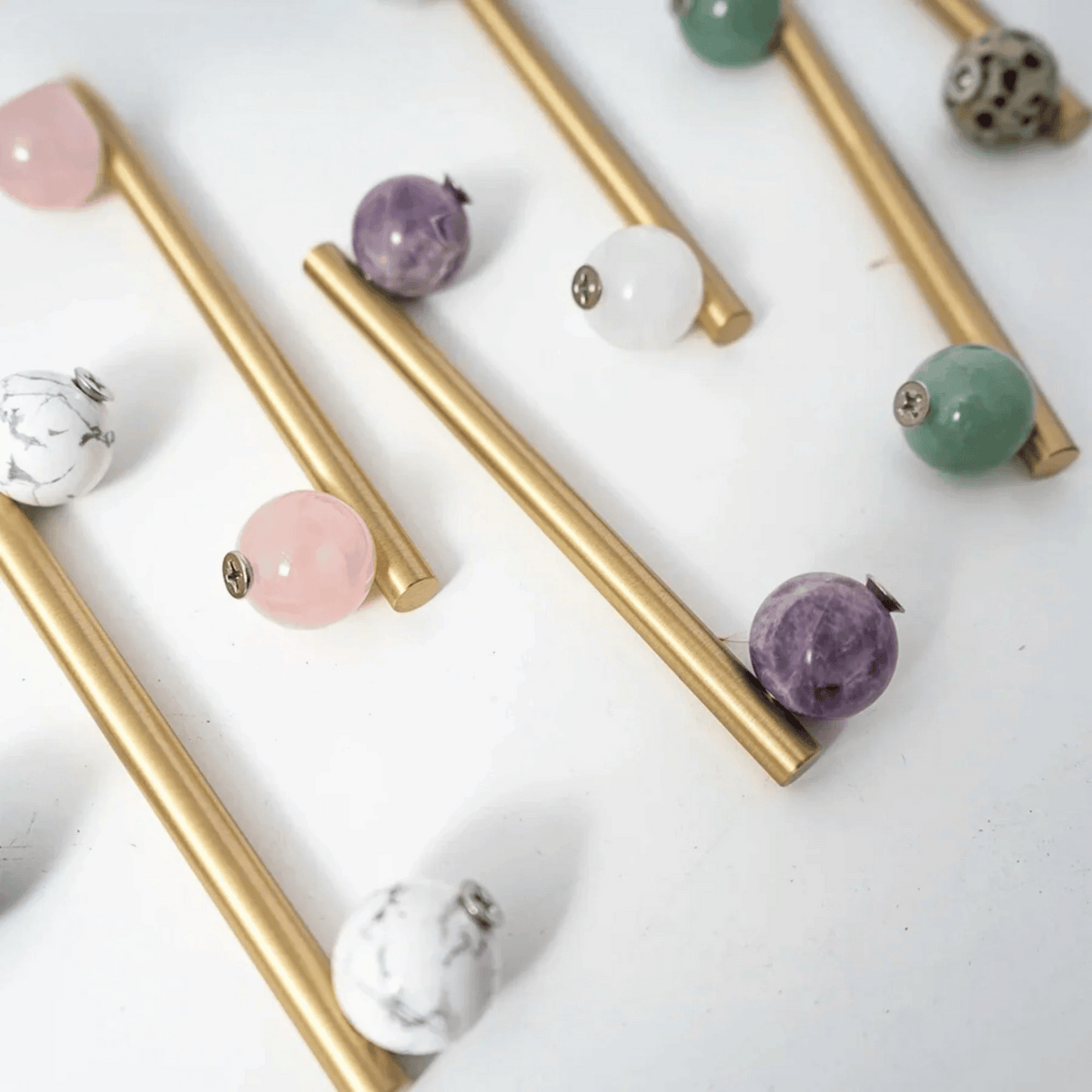 Natural Stone & Metal Cabinet Pull – Contemporary Scandinavian Hardware for Drawers & Doors | Thomler