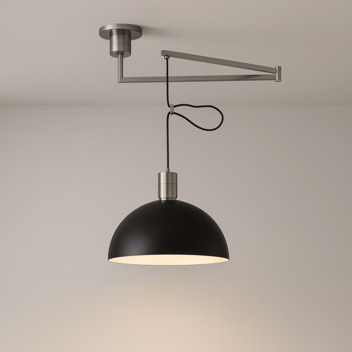 Articulating Chrome Pendant with Retractable Arm – Island & Studio Light | Thomler