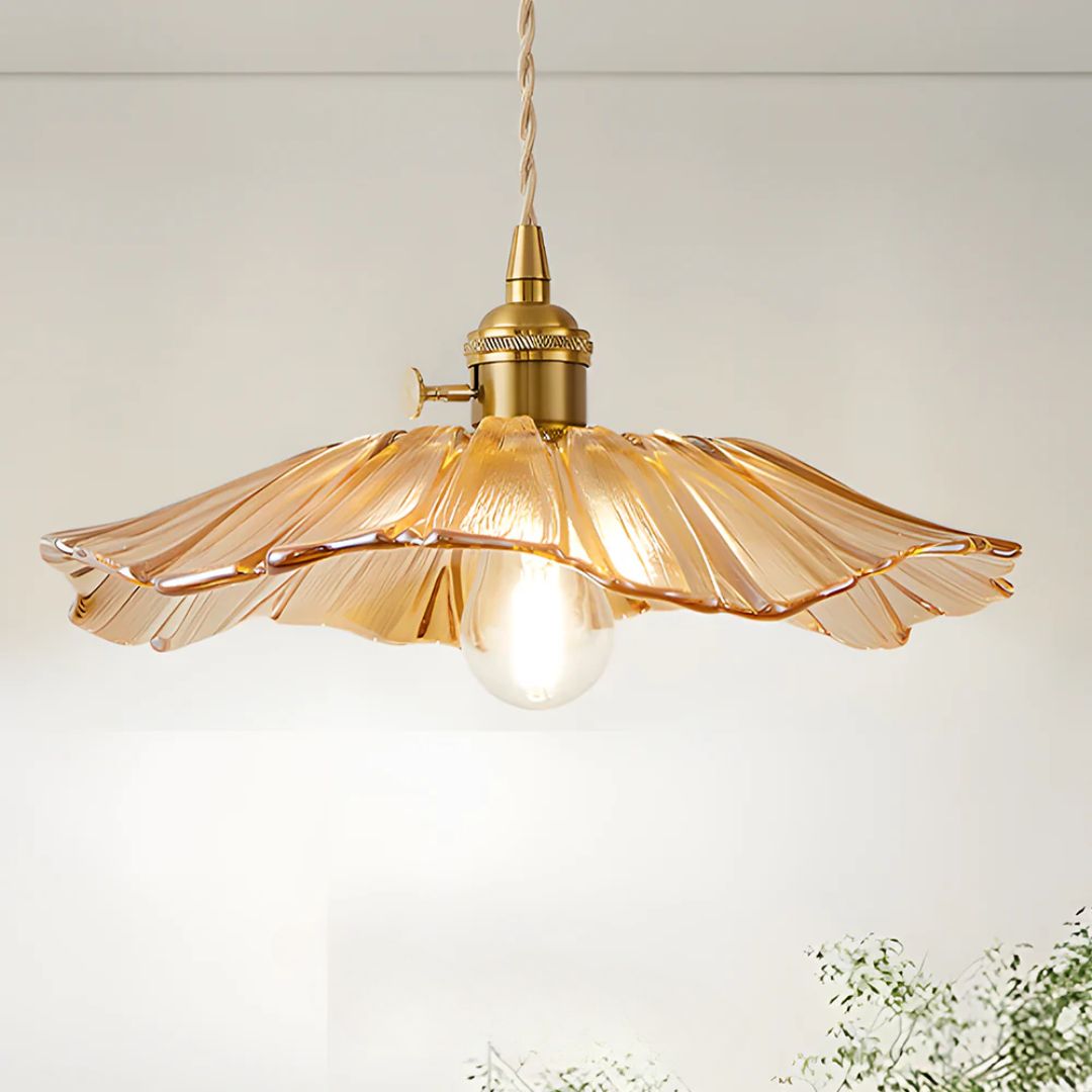 Pendant Light Ribbed Glass 28.0 cm Deep Red Dining Room Kitchen Island Hanging Ceiling Lamp Vintage E27 Adjustable Cord | Thomler