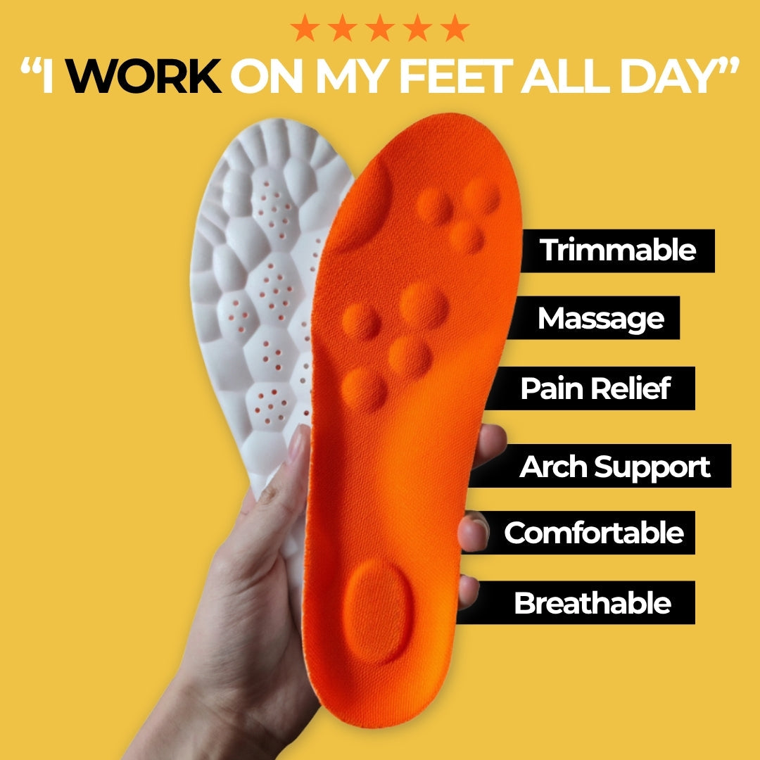 Memory Foam Insoles with Arch Support for All-Day Comfort in Sneakers, Work & Casual Shoes | Thomler