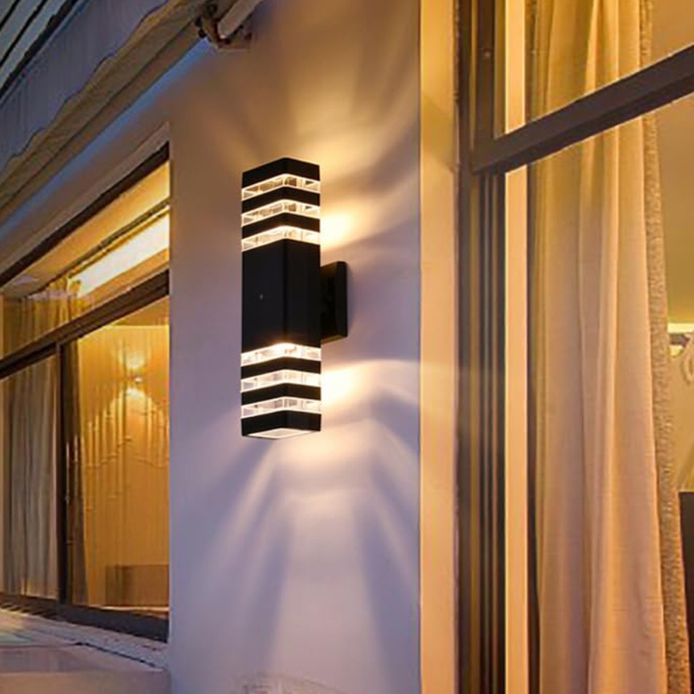 Wall Lamp ABS E27 Black Outdoor Facade Entrance Up Down Garden Patio Waterproof Lighting Fixture | Thomler