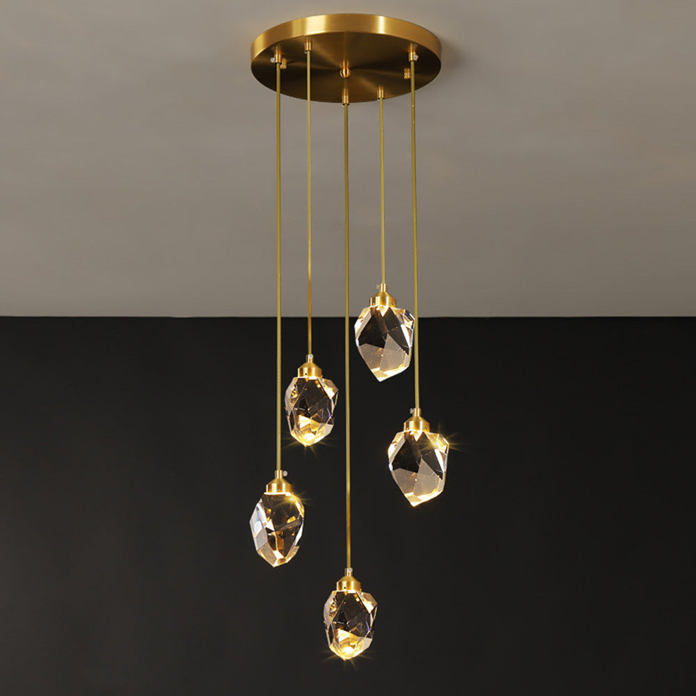 Pendant Light Glass Metal Adjustable Gold Dining Room Kitchen Island Hanging Ceiling Lamp Modern Teardrop Lighting | Thomler