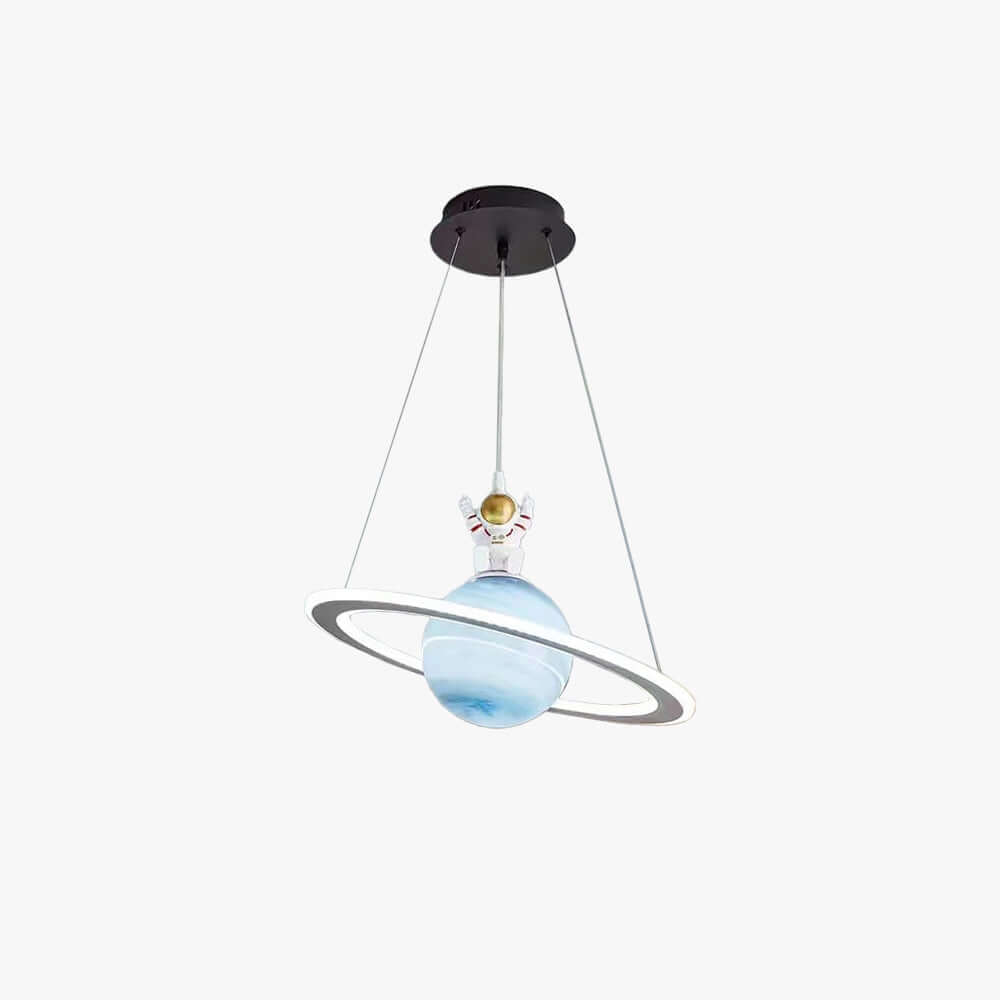 Pendant Light Metal Acrylic Glass Planet Design Blue Kids Bedroom Playroom LED Ceiling Hanging Lamp | Thomler