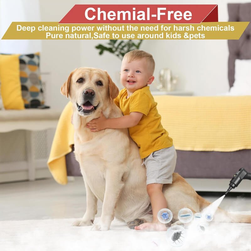 High-Power Electric Steam Cleaning Machine for Home & Auto | 2500W Handheld Steam Cleaner with Attachments | Multi-Surface Sanitizing Tool | Thomler