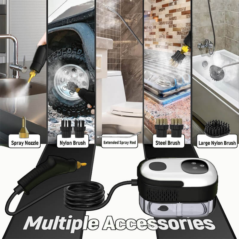 High-Power Electric Steam Cleaning Machine for Home & Auto | 2500W Handheld Steam Cleaner with Attachments | Multi-Surface Sanitizing Tool | Thomler