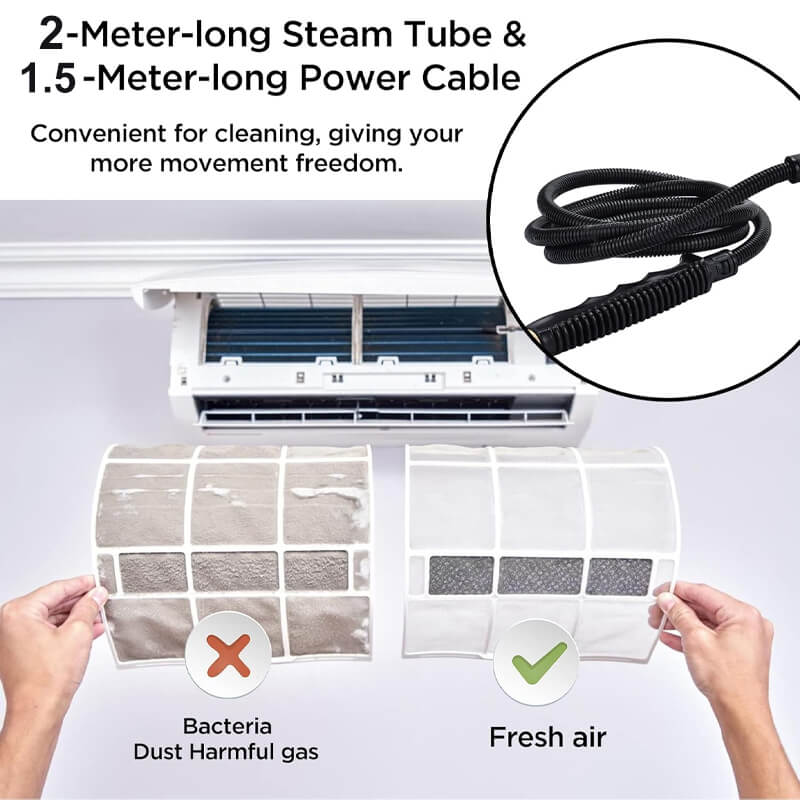 High-Power Electric Steam Cleaning Machine for Home & Auto | 2500W Handheld Steam Cleaner with Attachments | Multi-Surface Sanitizing Tool | Thomler