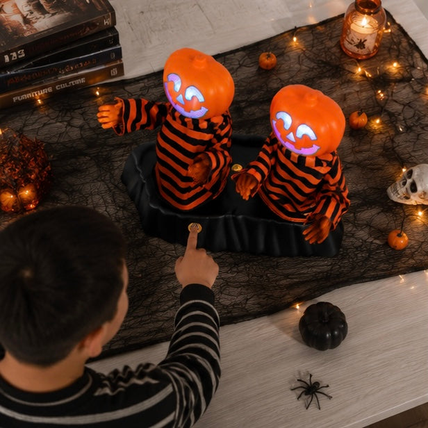 Battery-Powered Dancing Halloween Figures with Music & Color-Changing Eyes – Spooky Singing Decor for Indoor Party Tables | Thomler