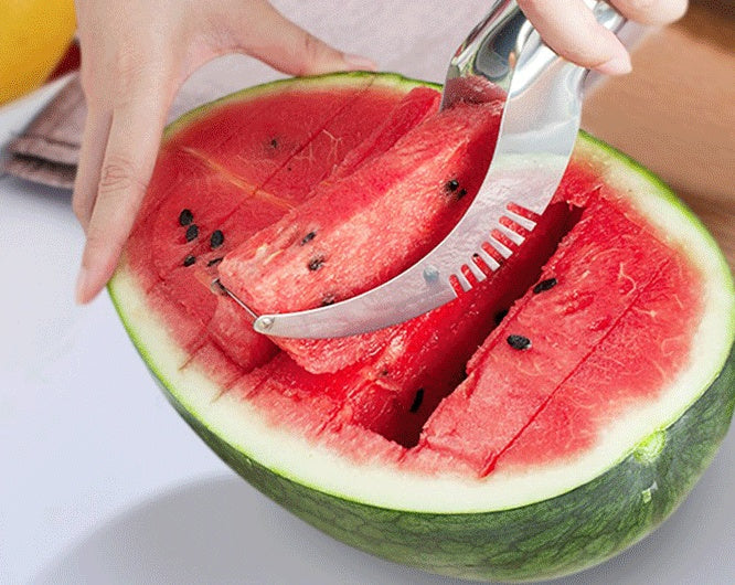 Stainless Steel Fruit Slicer Cutter for Watermelon Cantaloupe Papaya Dragon Fruit Kitchen Tool Fast Serving Prep | Thomler