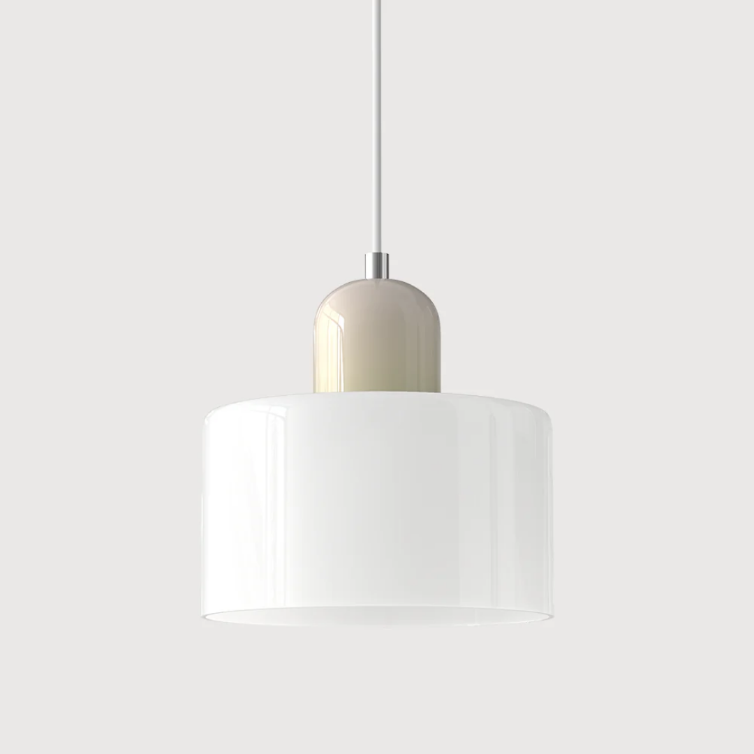 Mid-Century Glass Pendant Light – Adjustable Drop Ceiling Fixture with Colorful Dome Shade for Kitchen Island, Dining Room & Reading Nook | Thomler