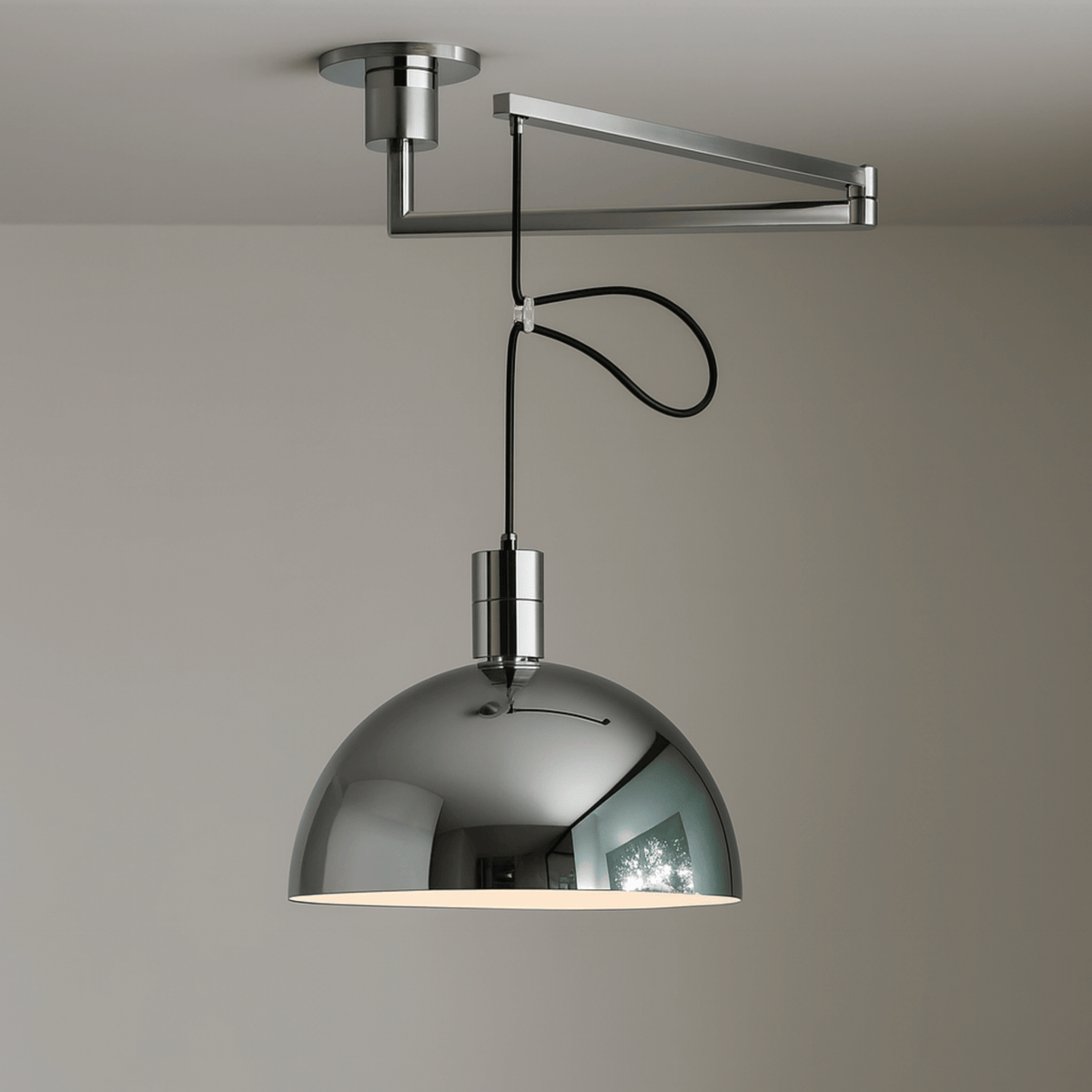 Articulating Chrome Pendant with Retractable Arm – Island & Studio Light | Thomler