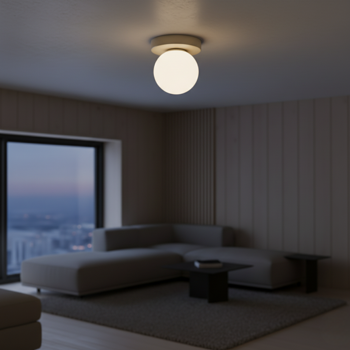 Frosted Sphere Sconce & Flush-Mount Fixture – Dual-Install LED Globe for Entry, Bedroom & Living Spaces | Thomler