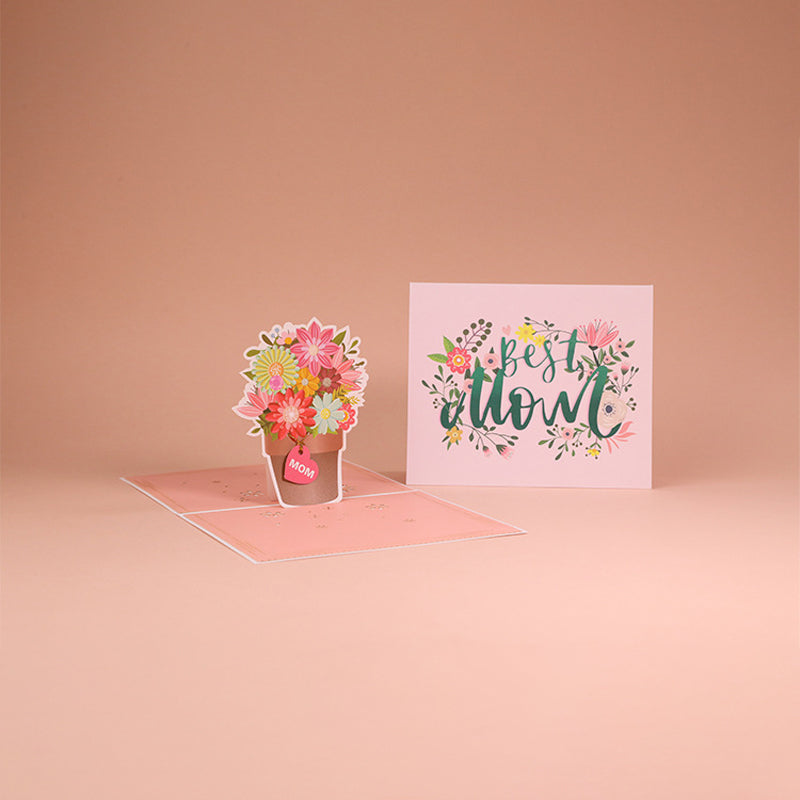 Popup Flower Greeting Card with 3D Laser-Cut Design for Mom, Grandma & Special Occasions | Thomler