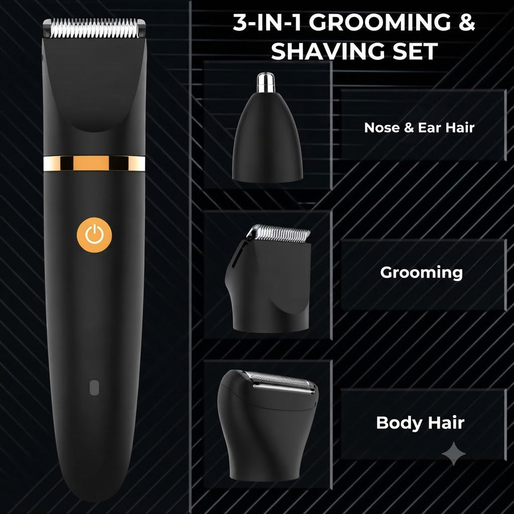 All-in-One Electric Body Groomer for Men – Cordless Full Body Hair Trimmer with Waterproof Design & Multiple Attachments for Face, Body & | Thomler