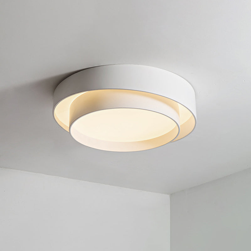 Round LED Ceiling Light 16-24 Inch White Metal Flush Mount Modern Dimmable Fixture for Bedroom Living Room Kitchen | Thomler