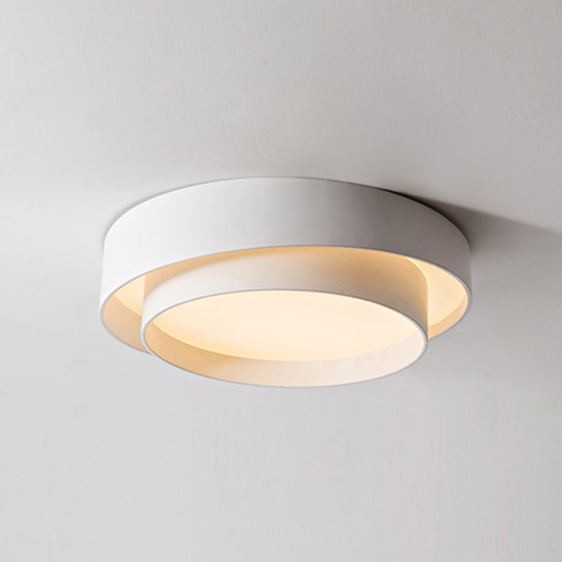 Round LED Ceiling Light 16-24 Inch White Metal Flush Mount Modern Dimmable Fixture for Bedroom Living Room Kitchen | Thomler