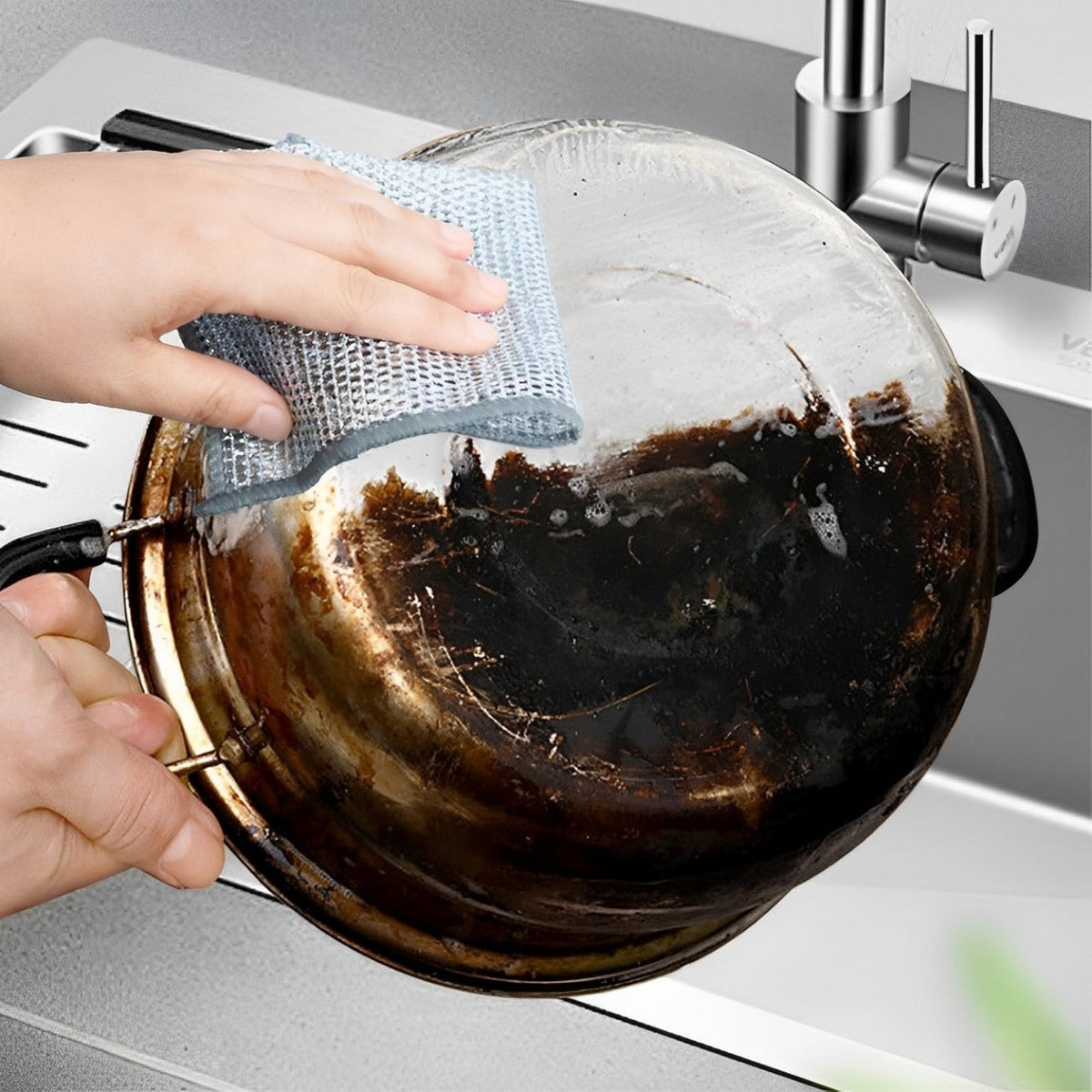 Stainless Steel Scrubbing Pads - Non-Scratch Wire Mesh Kitchen Scourers for Cookware, Dishes & Tough Cleaning Jobs - 20-Pack | Thomler