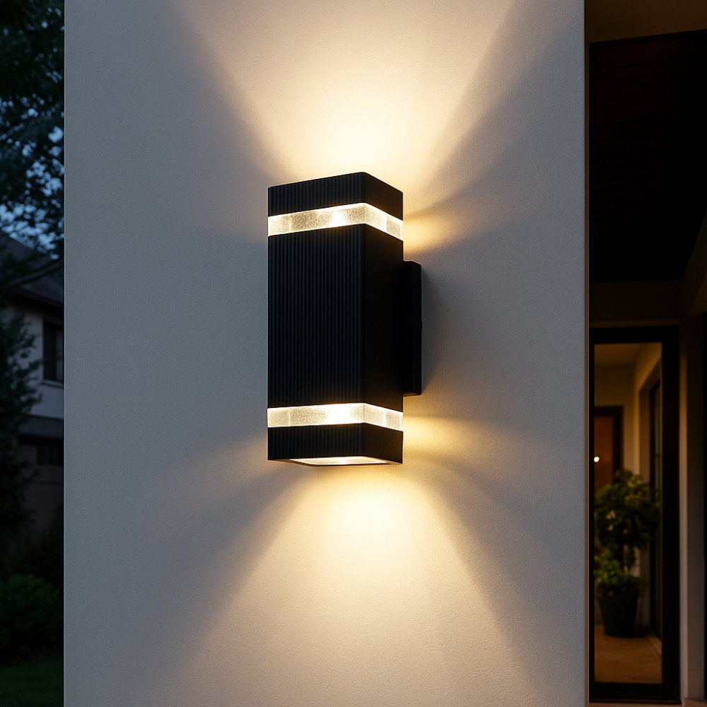 Wall Lamp ABS E27 Black Outdoor Facade Entrance Up Down Garden Patio Waterproof Lighting Fixture | Thomler