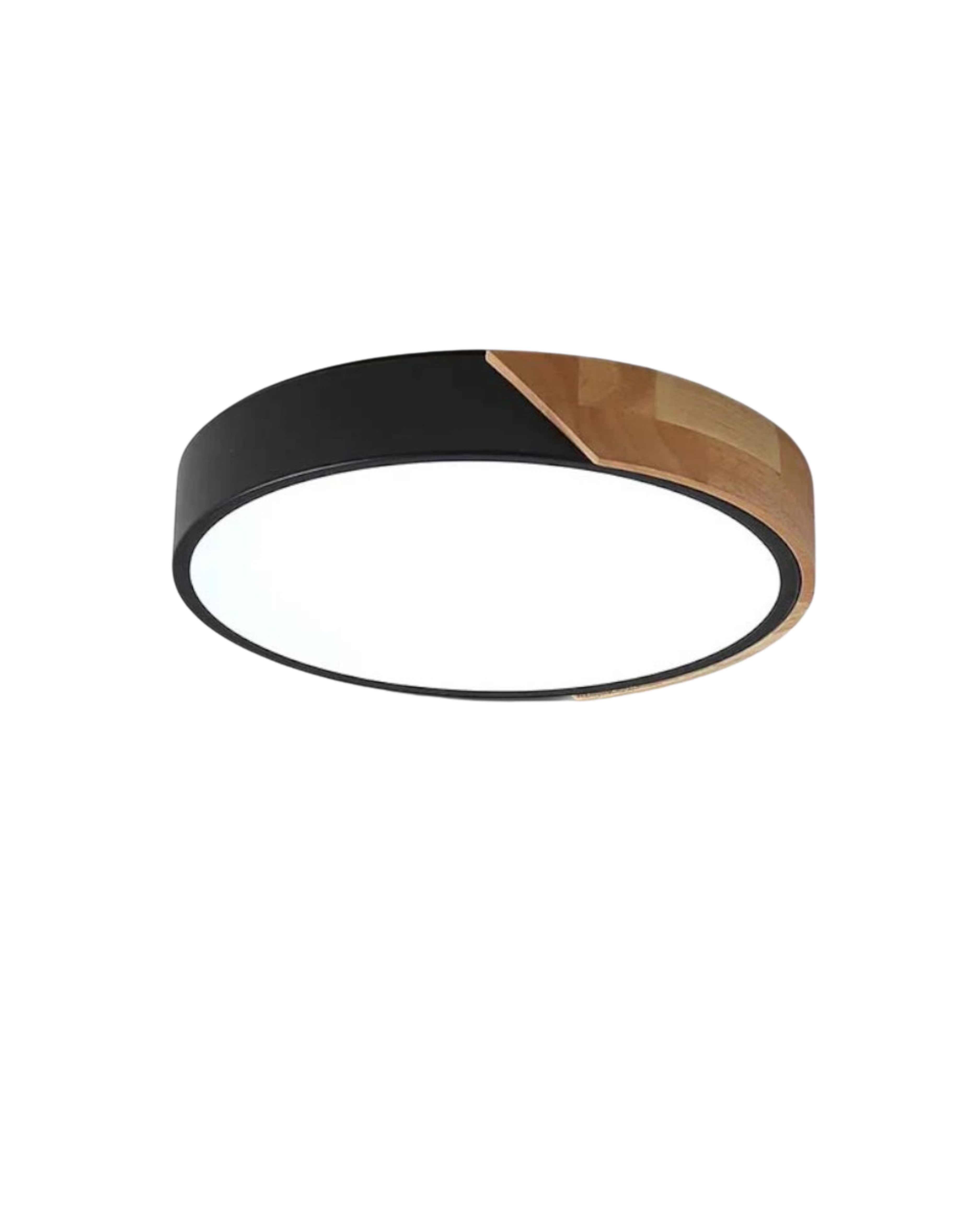 Moderne ronde plafondlamp met houtaccent en LED verlichting – minimalistische designlamp in 23 30 40 50 en 60 cm | Sansoti