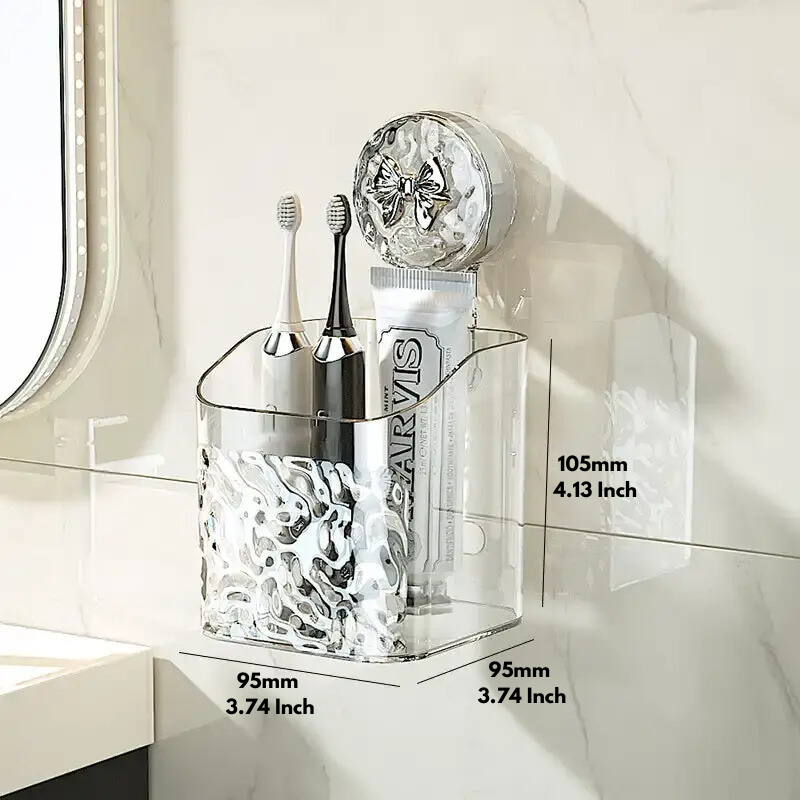 Suction Cup Bathroom Caddy Organizer – No Drill Wall Storage for Shower & Tile | Strong Hold on Smooth Surfaces | Thomler