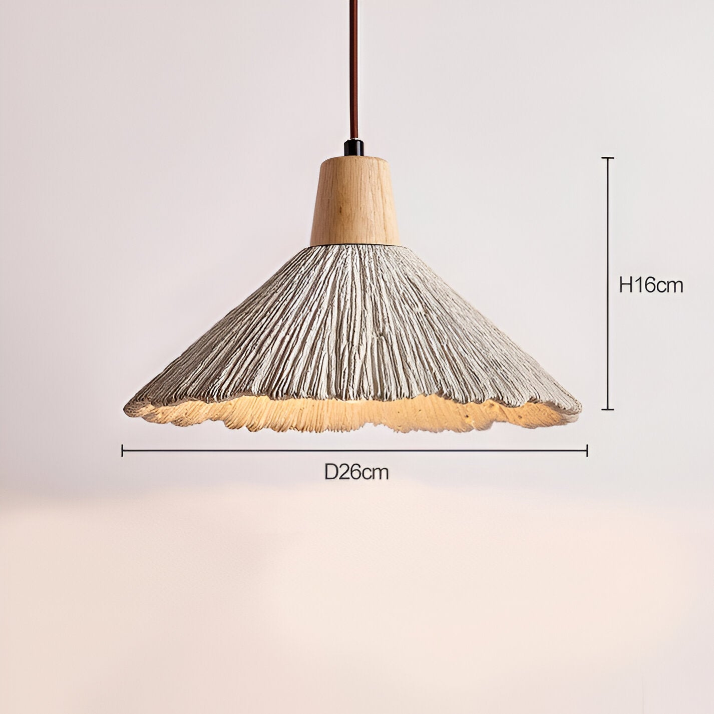 Pendant Light Cement 13.8 in Cream Dining Room Kitchen Island Hanging Ceiling Minimalist Wabi Sabi Rustic Fixture | Thomler
