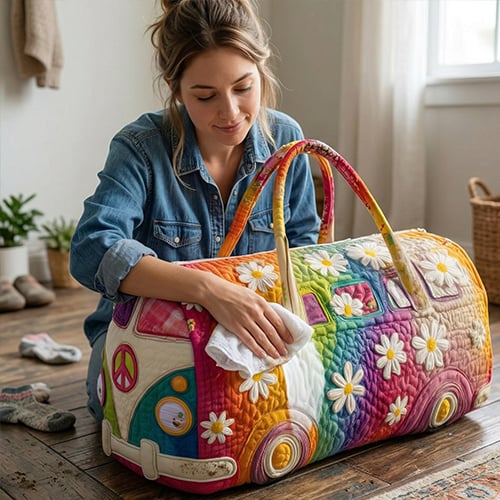 Quilted Floral Weekend Travel Duffel Bag with Reinforced Frame for Women | Carry-On Overnight Bag | Thomler