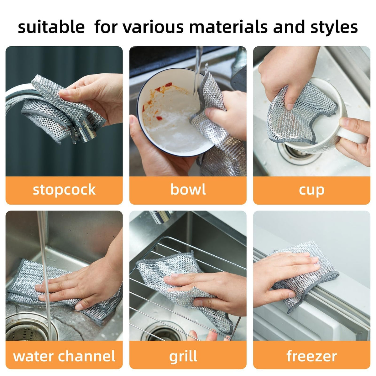 Stainless Steel Scrubbing Pads - Non-Scratch Wire Mesh Kitchen Scourers for Cookware, Dishes & Tough Cleaning Jobs - 20-Pack | Thomler