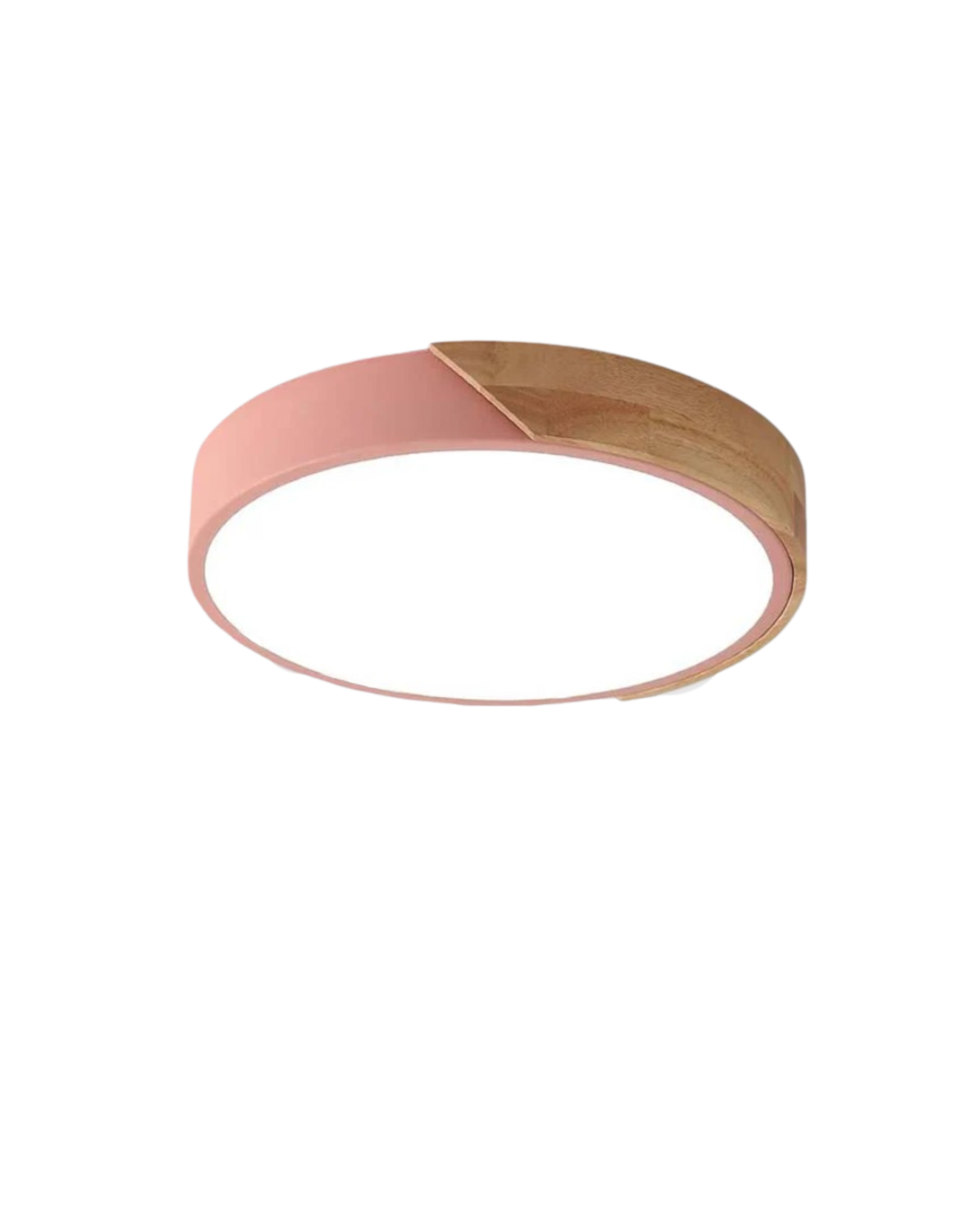 Moderne ronde plafondlamp met houtaccent en LED verlichting – minimalistische designlamp in 23 30 40 50 en 60 cm | Sansoti